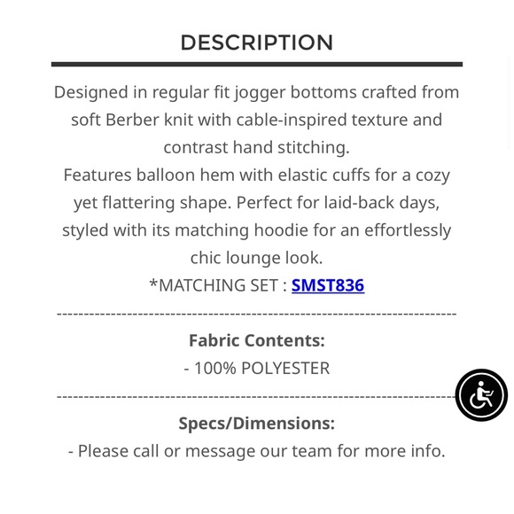 BPB217-8💙🤍NEW! POL perfection in navy berber elastic waist pants-stunning! - Picture 4 of 9